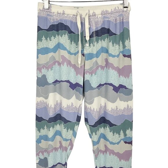 Aspen Dream Size XS Cozy Pajama Bottoms Rocky Mountain Blue Multicolor PJs Sleep - Picture 4 of 8